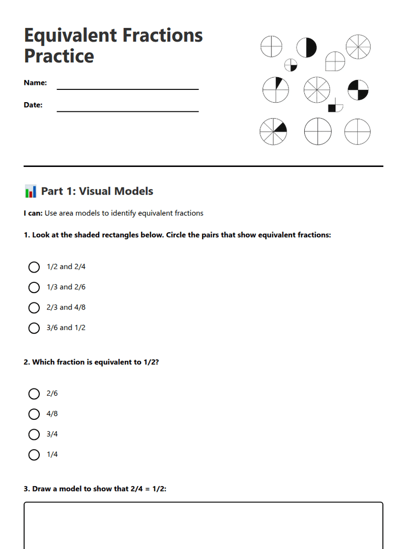 Equivalent Fractions Practice