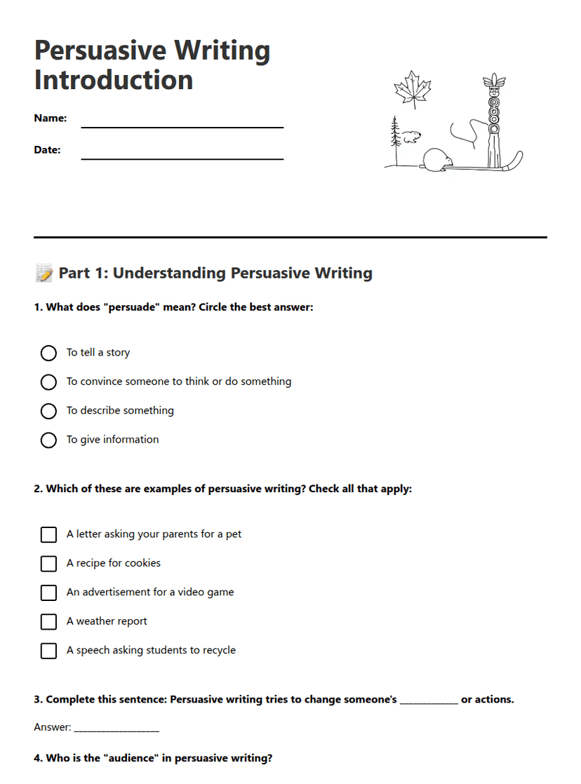 Persuasive Writing Introduction