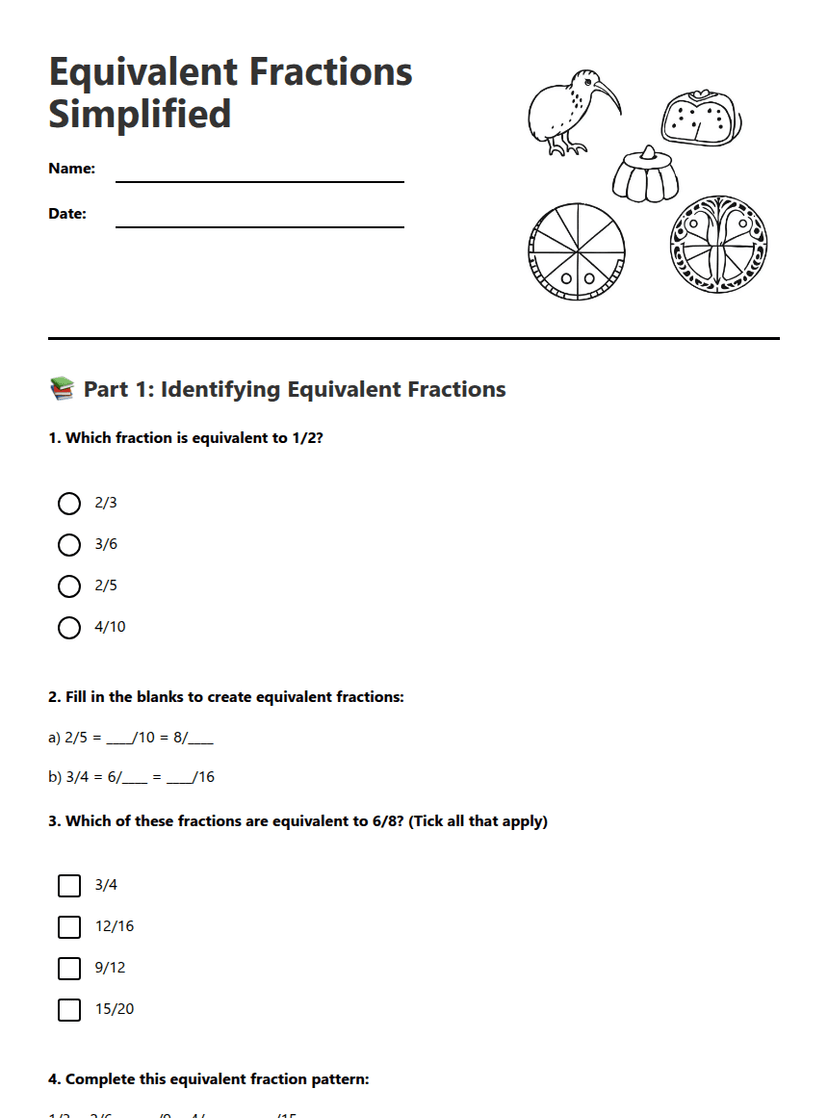 Equivalent Fractions Simplified
