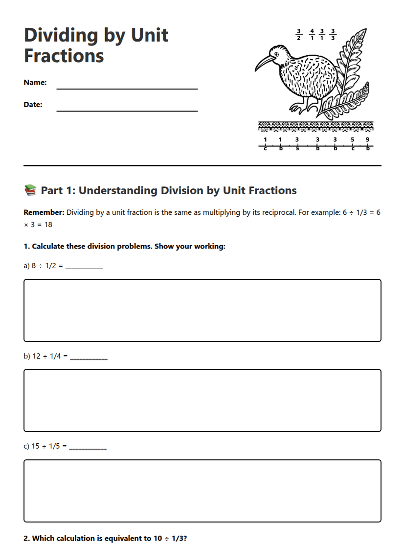 Dividing by Unit Fractions