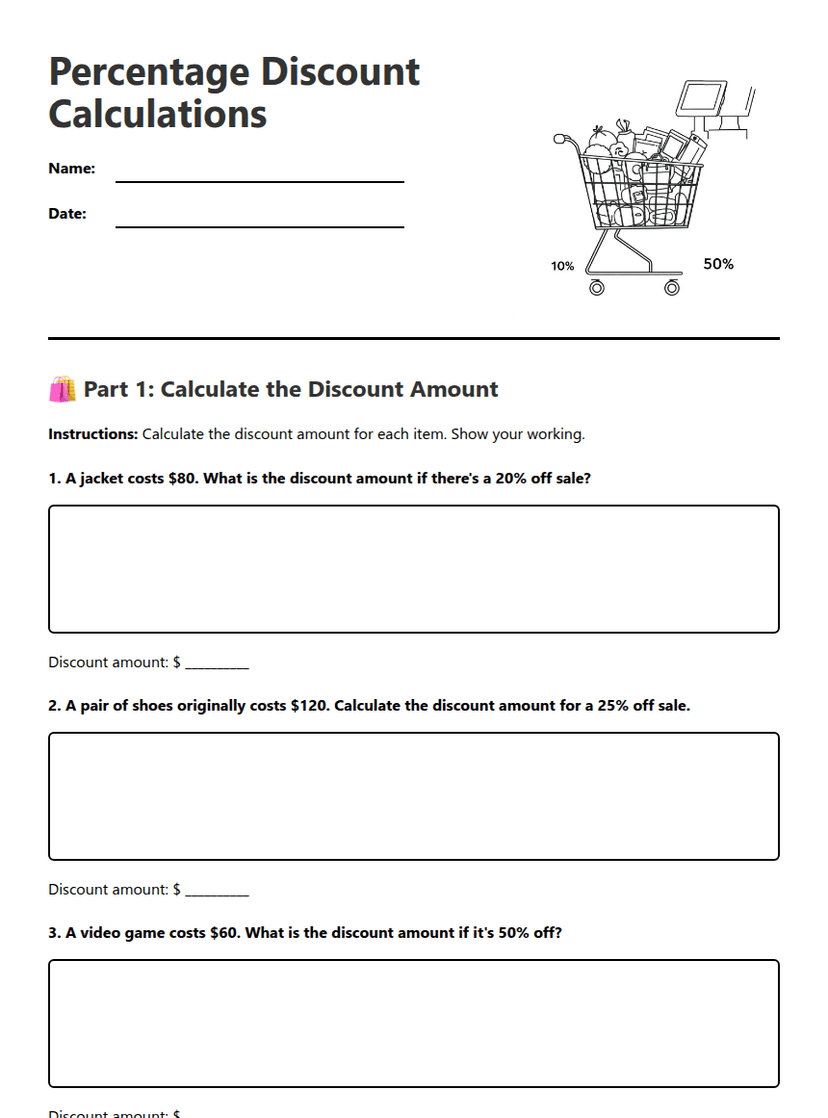 Percentage Discount Calculations