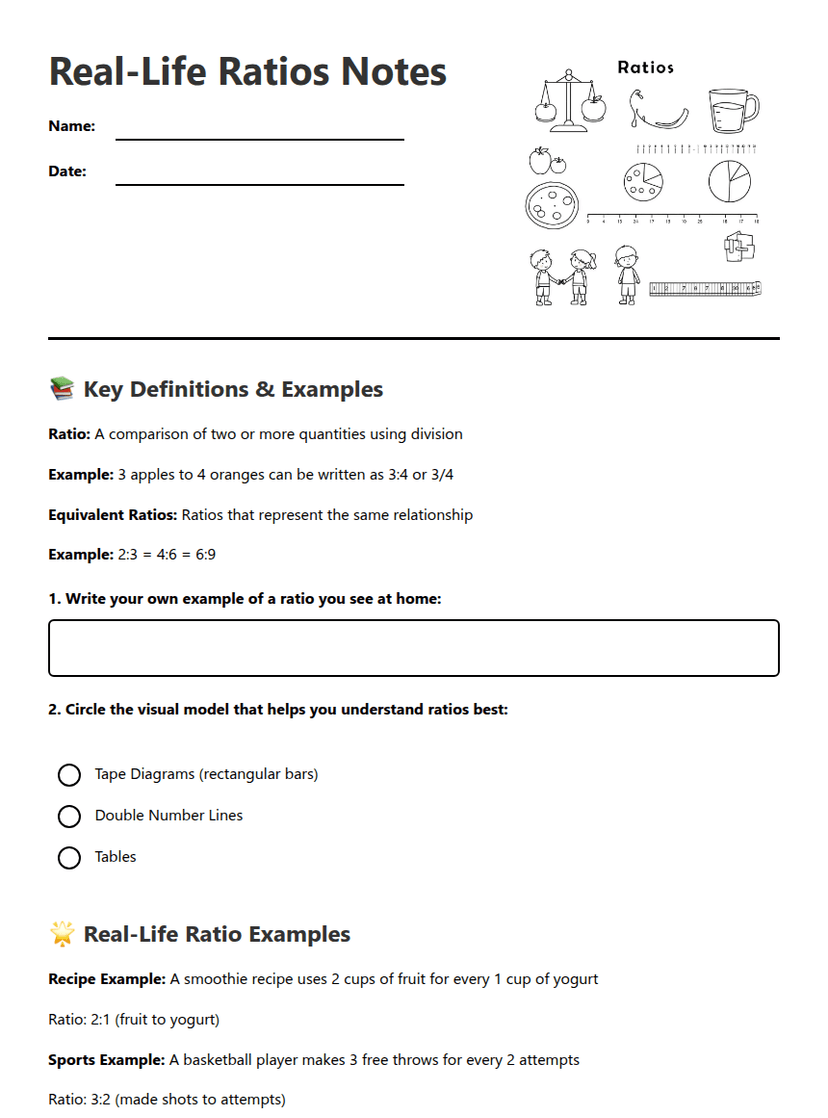 Real-Life Ratios Notes