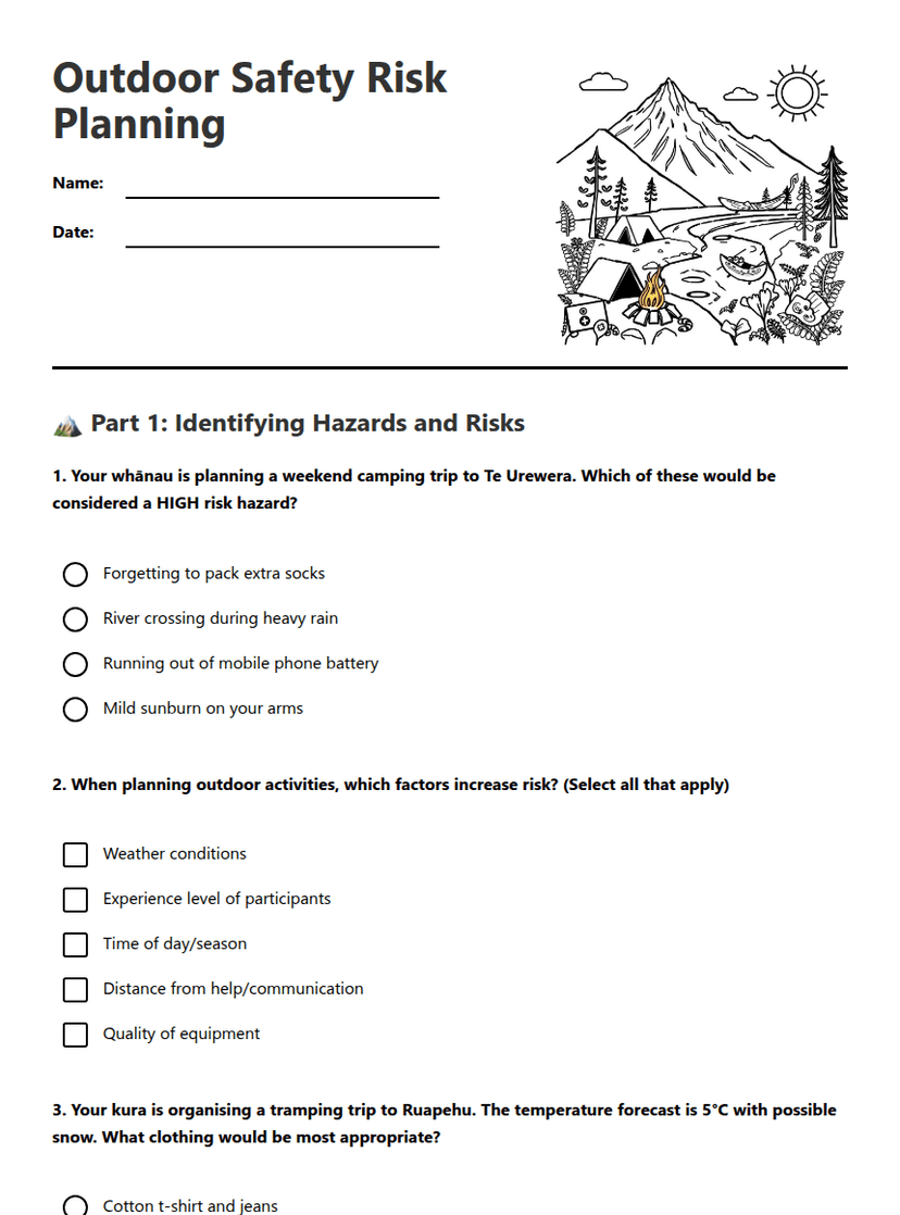 Outdoor Safety Risk Planning