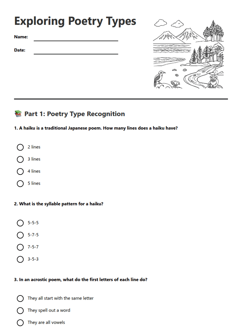 Exploring Poetry Types