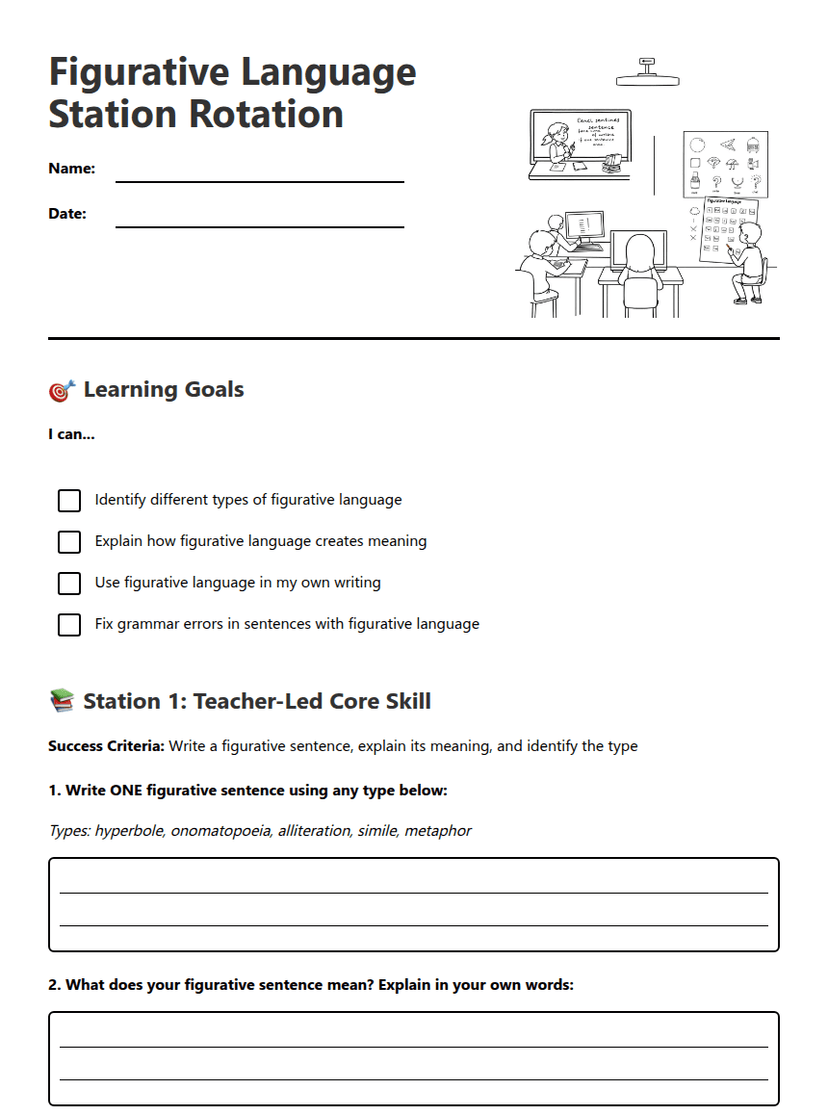 Figurative Language Station Rotation