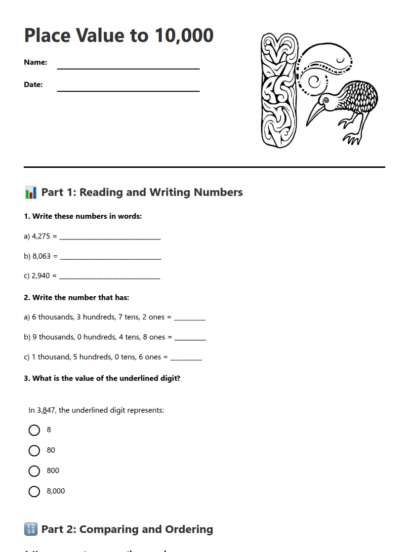 Place Value to 10,000