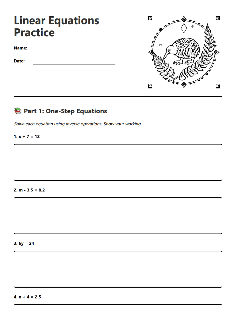 Linear Equations Practice