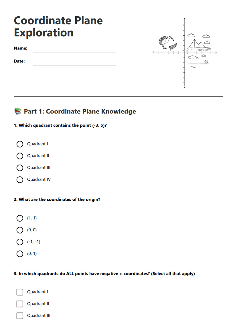 Coordinate Plane Exploration