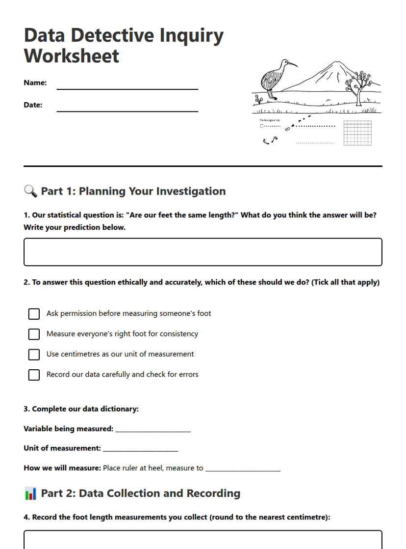 Data Detective Inquiry Worksheet