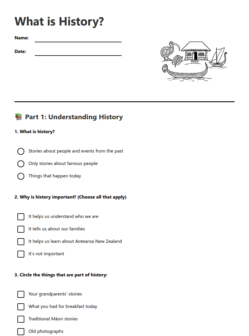 What is History? worksheet preview
