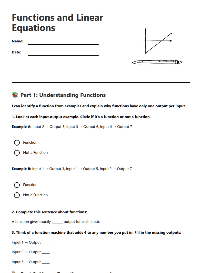 Functions and Linear Equations
