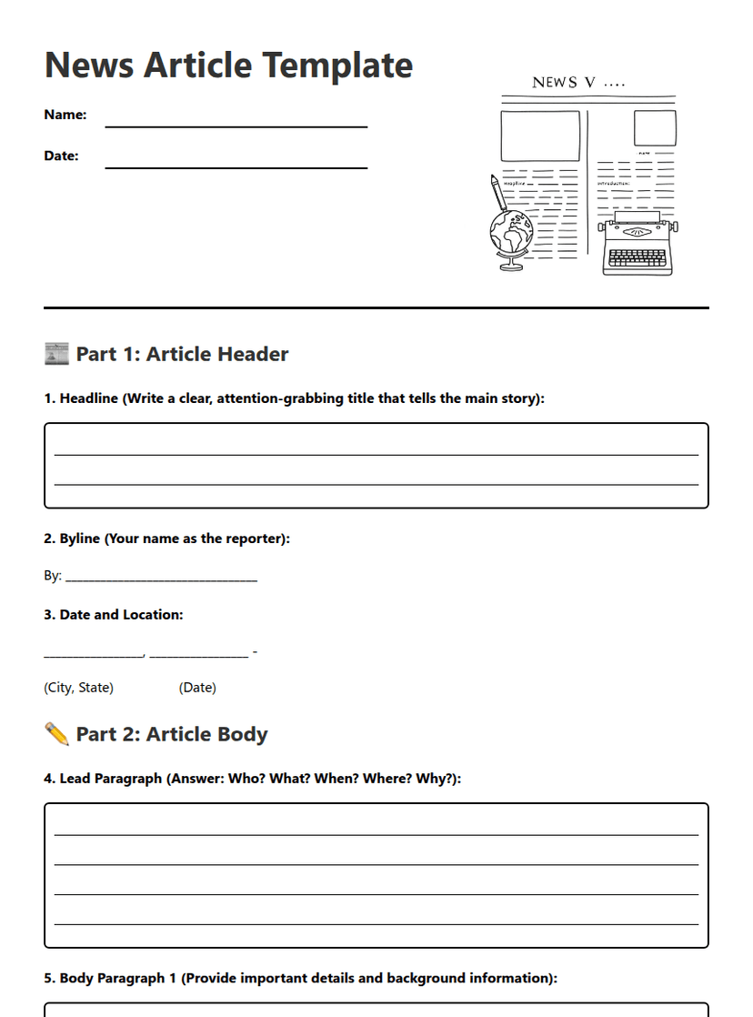 News Article Template