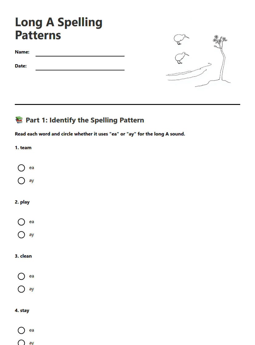 Long A Spelling Patterns