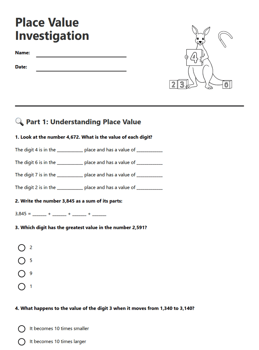 Place Value Investigation