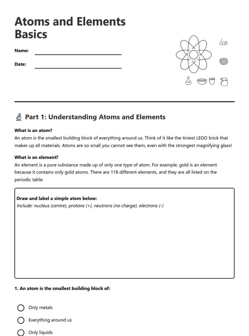 Atoms and Elements Basics