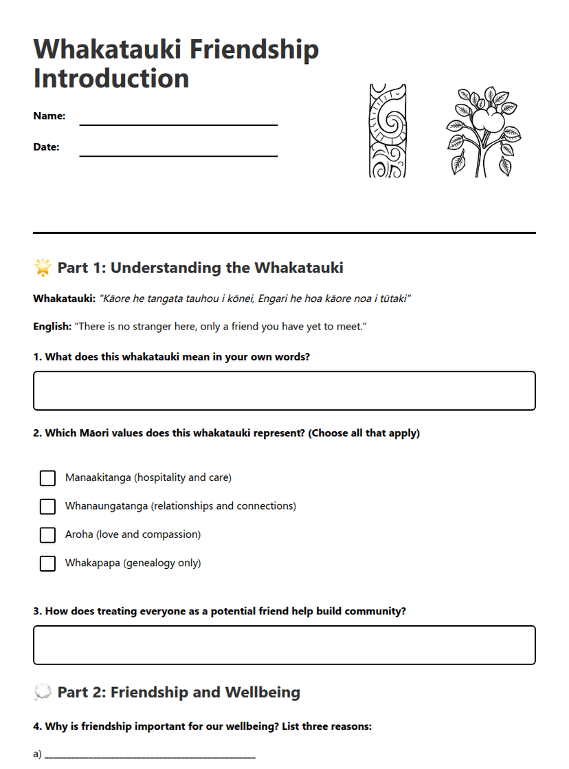 Whakatauki Friendship Introduction