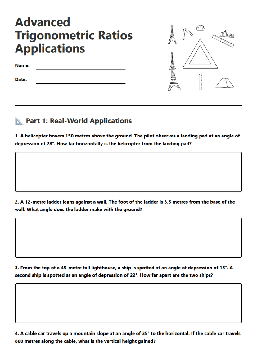Advanced Trigonometric Ratios Applications