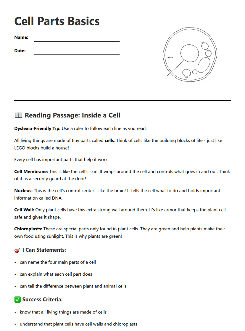 Cell Parts Basics
