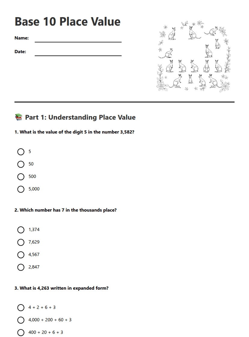 Base 10 Place Value