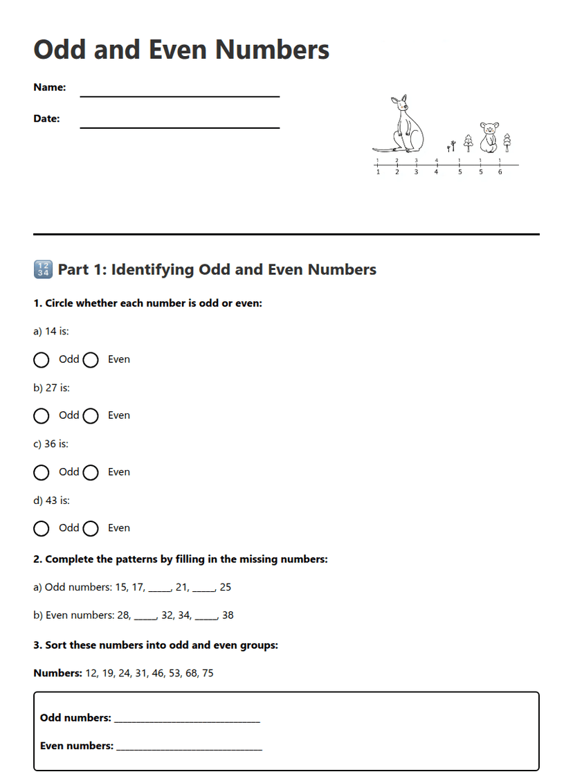 Odd and Even Numbers