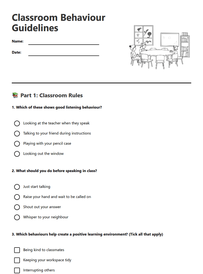 Classroom Behavior Guidelines