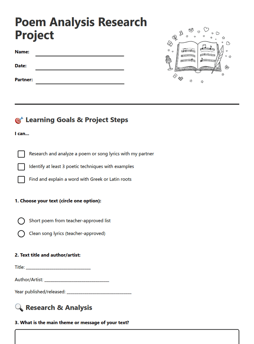 Poem Analysis Research Project