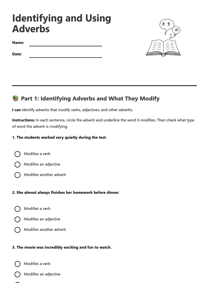 Identifying and Using Adverbs