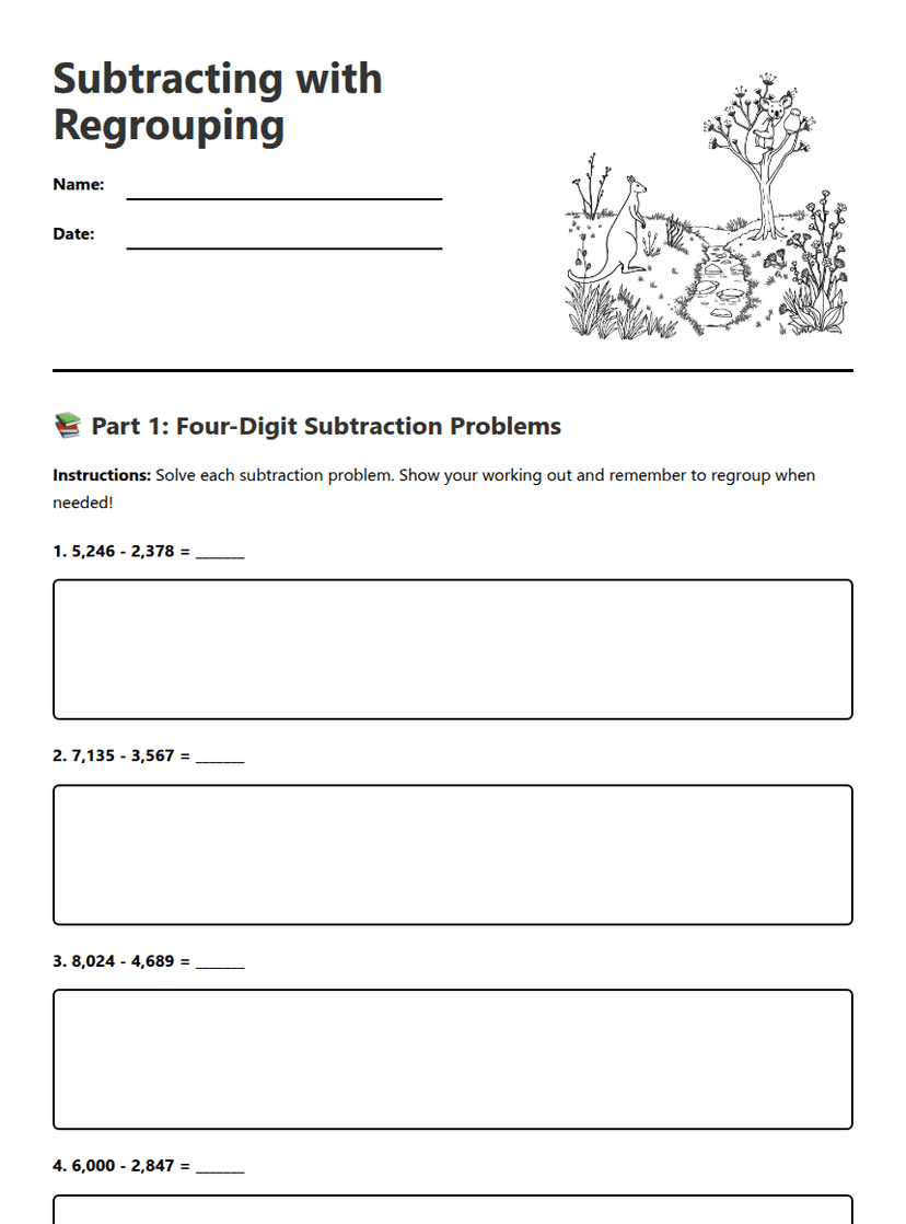 Subtracting with Regrouping
