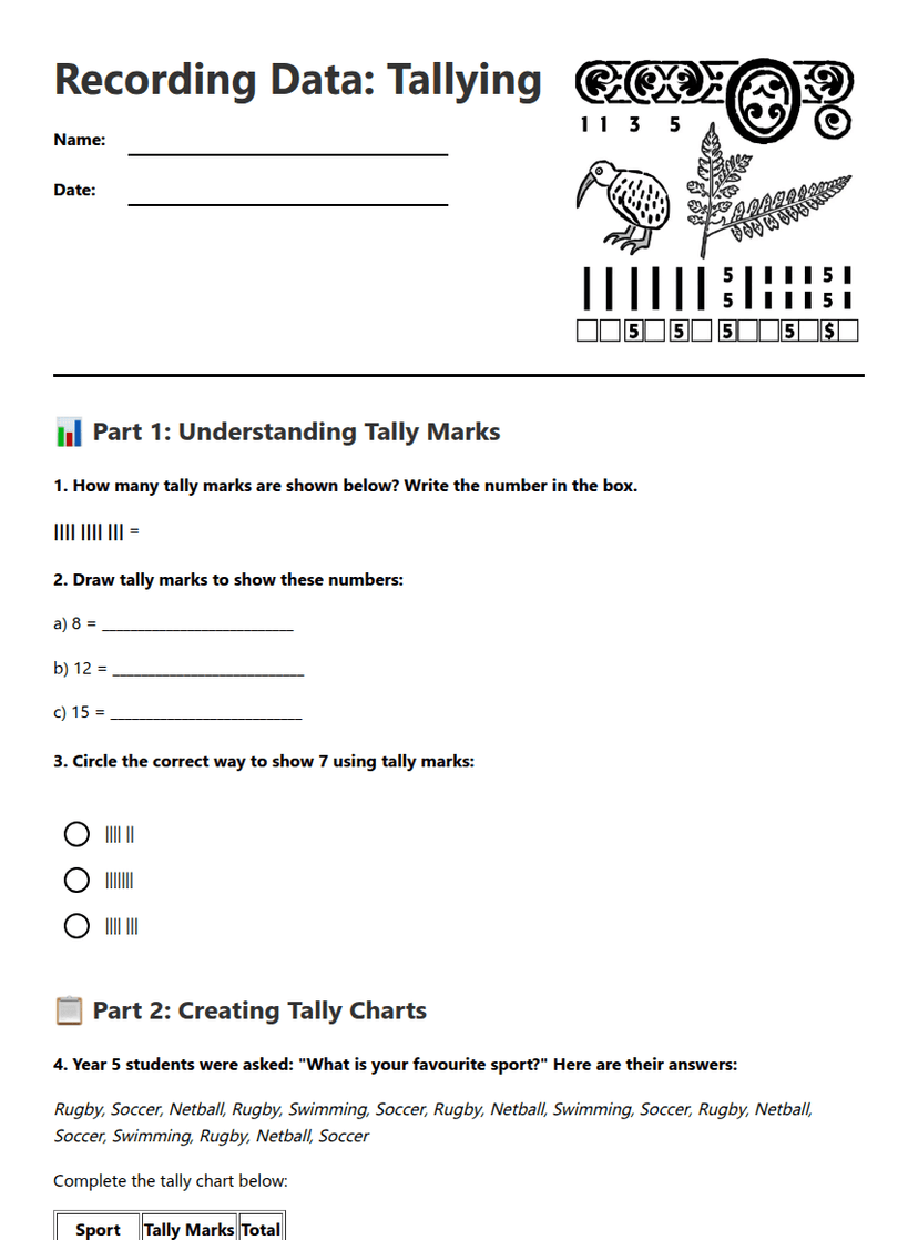 Recording Data: Tallying
