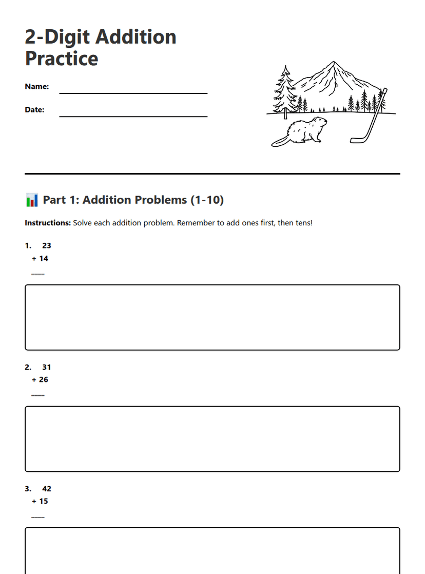 2-Digit Addition Practice