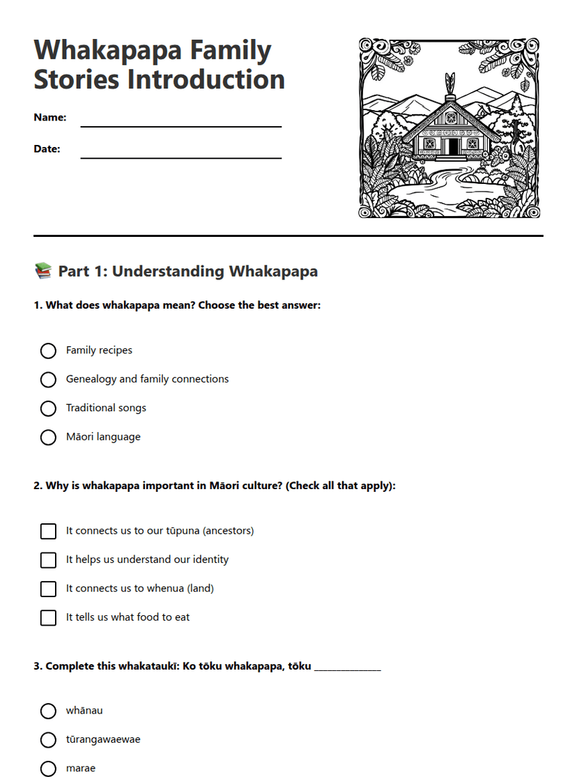 Whakapapa Family Stories Introduction