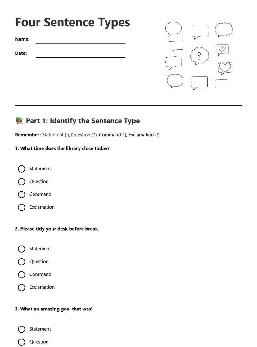 Four Sentence Types