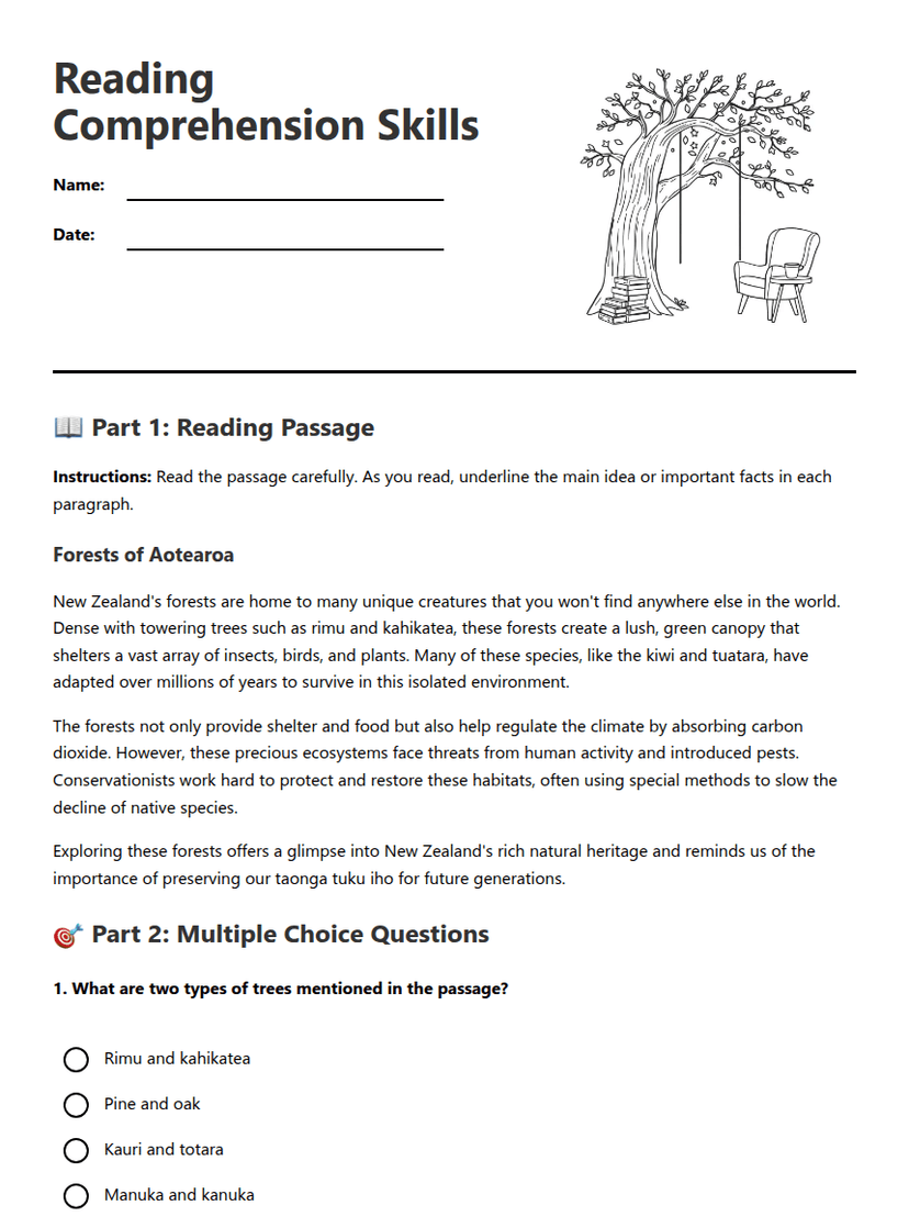 Reading Comprehension Skills