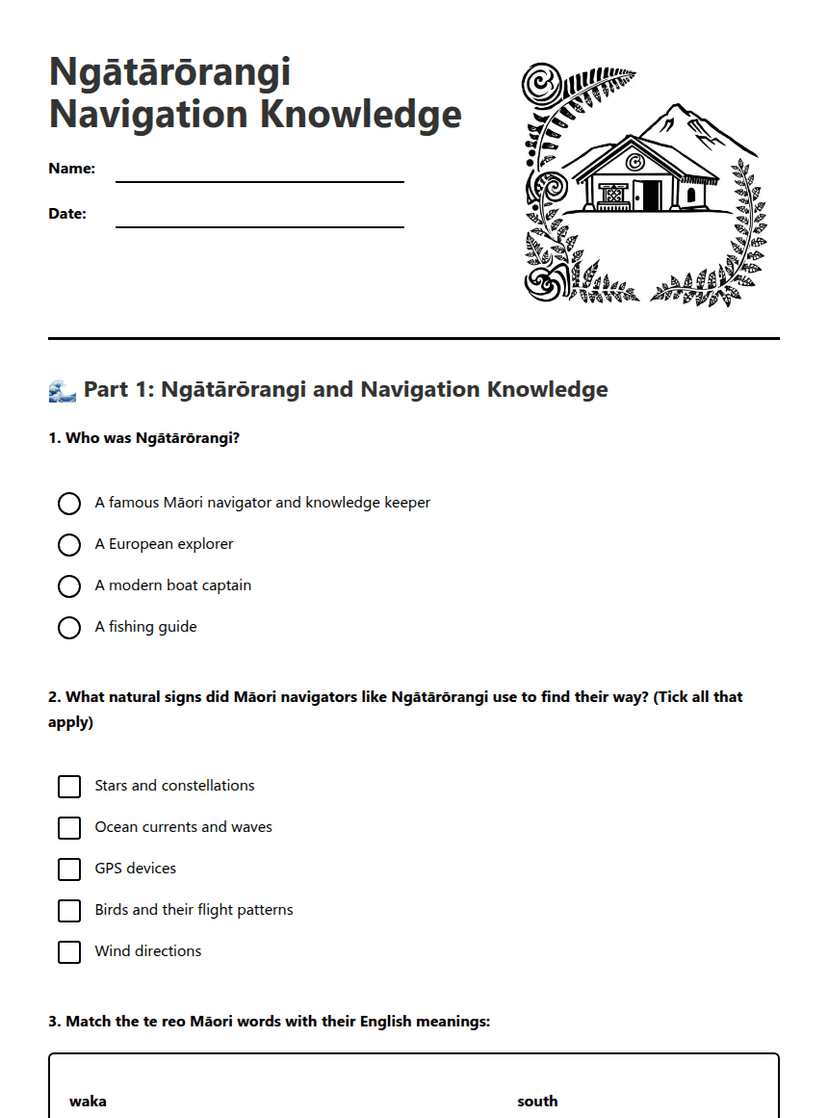 Ngātārōrangi Navigation Knowledge