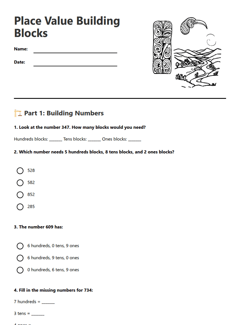 Place Value Building Blocks
