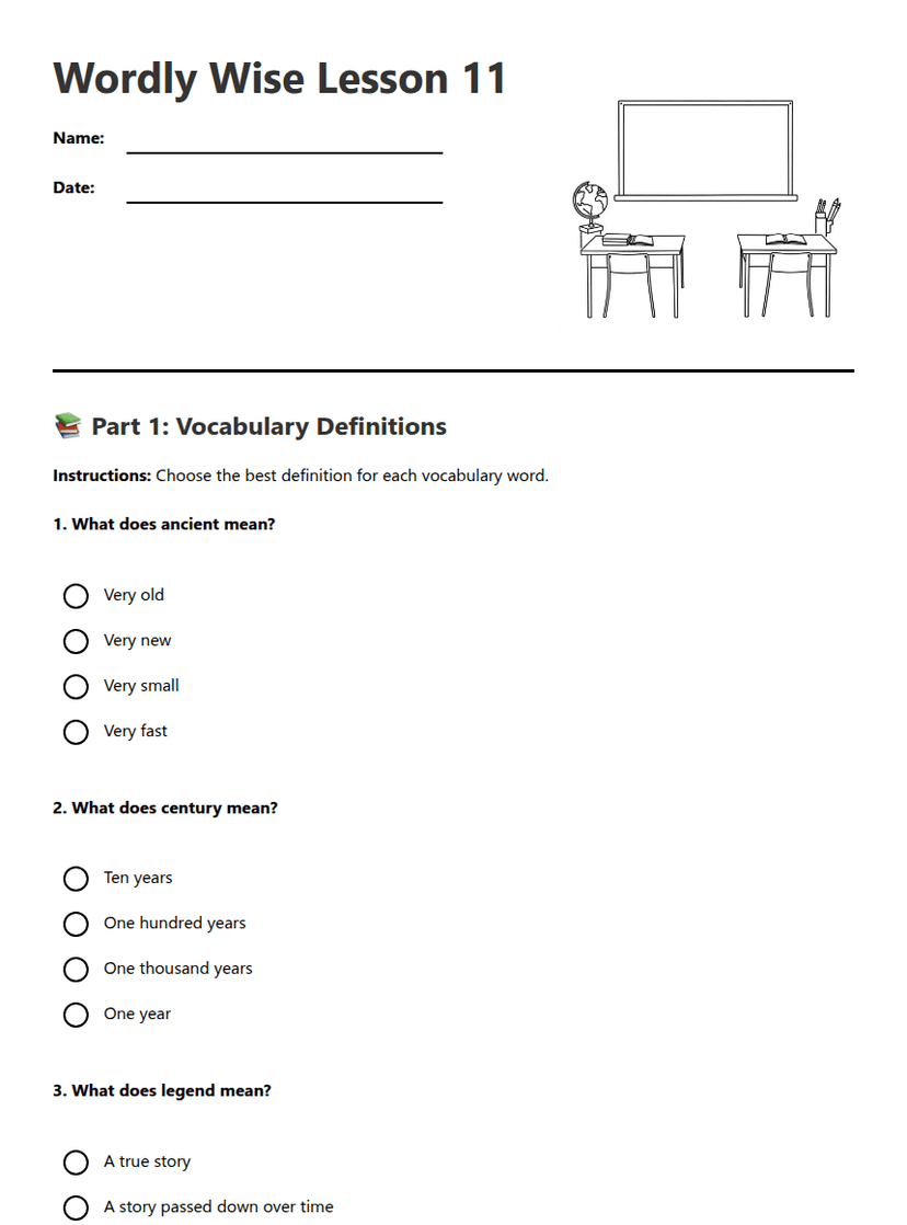 Wordly Wise Lesson 11