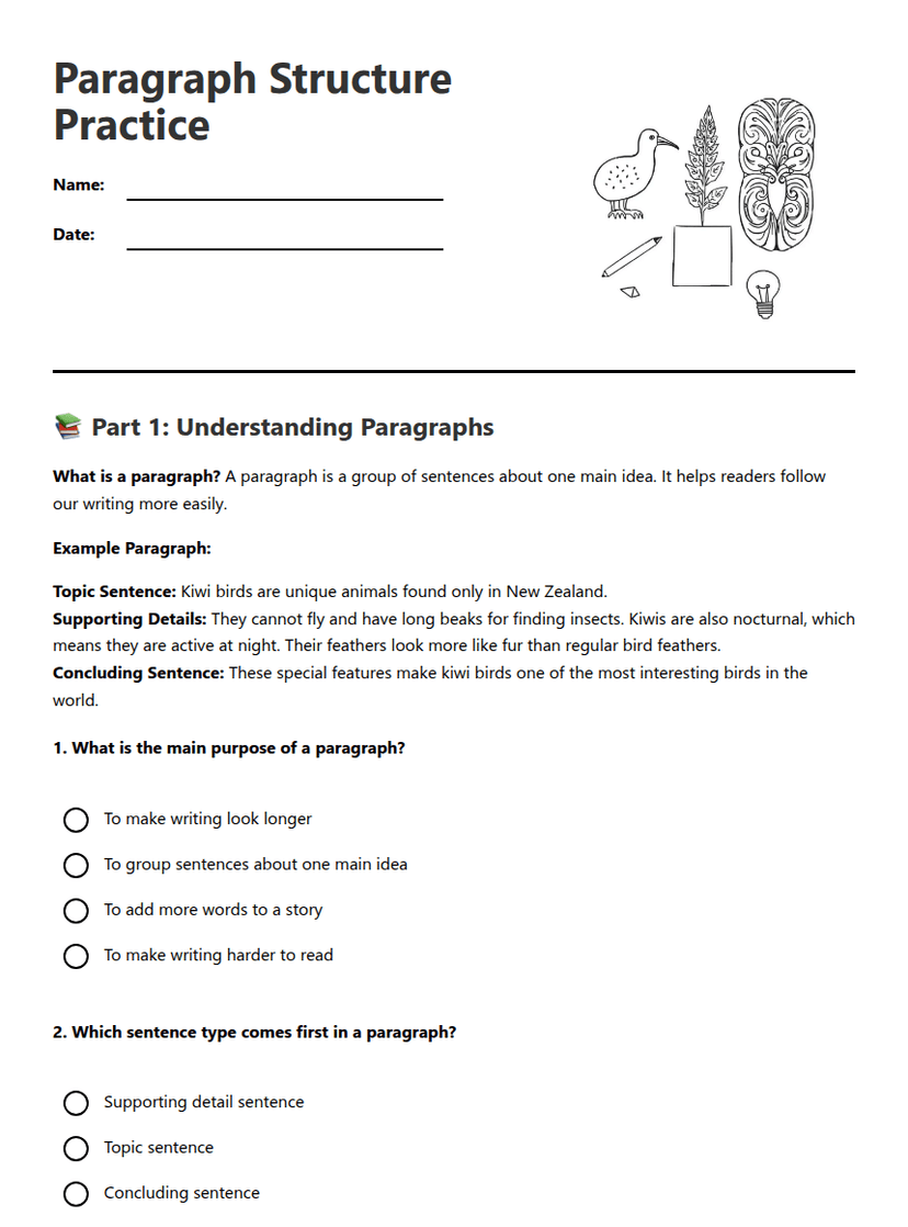Paragraph Structure Practice