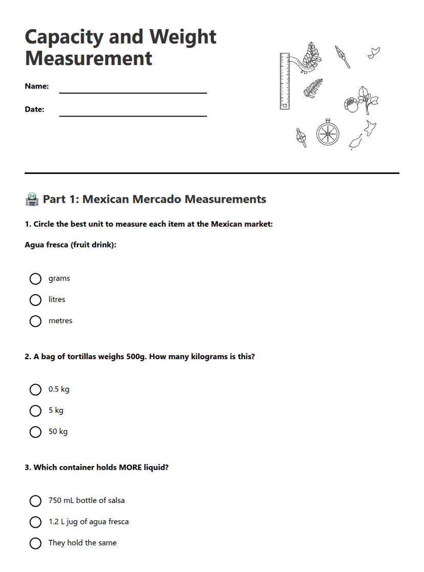 Capacity and Weight Measurement