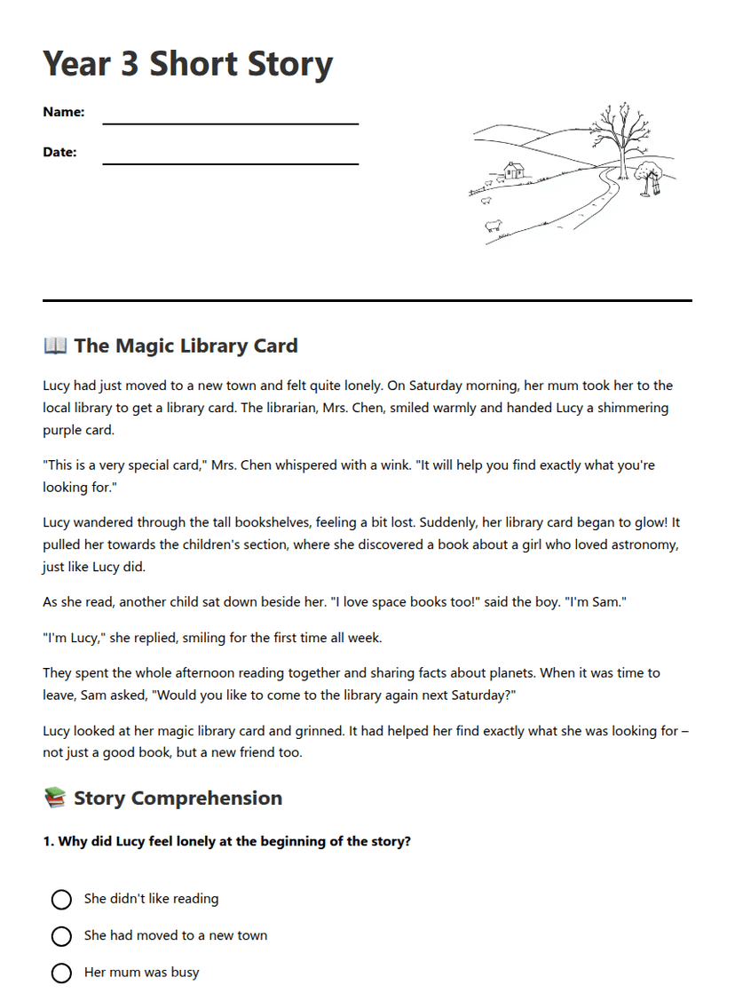 Year 3 Short Story