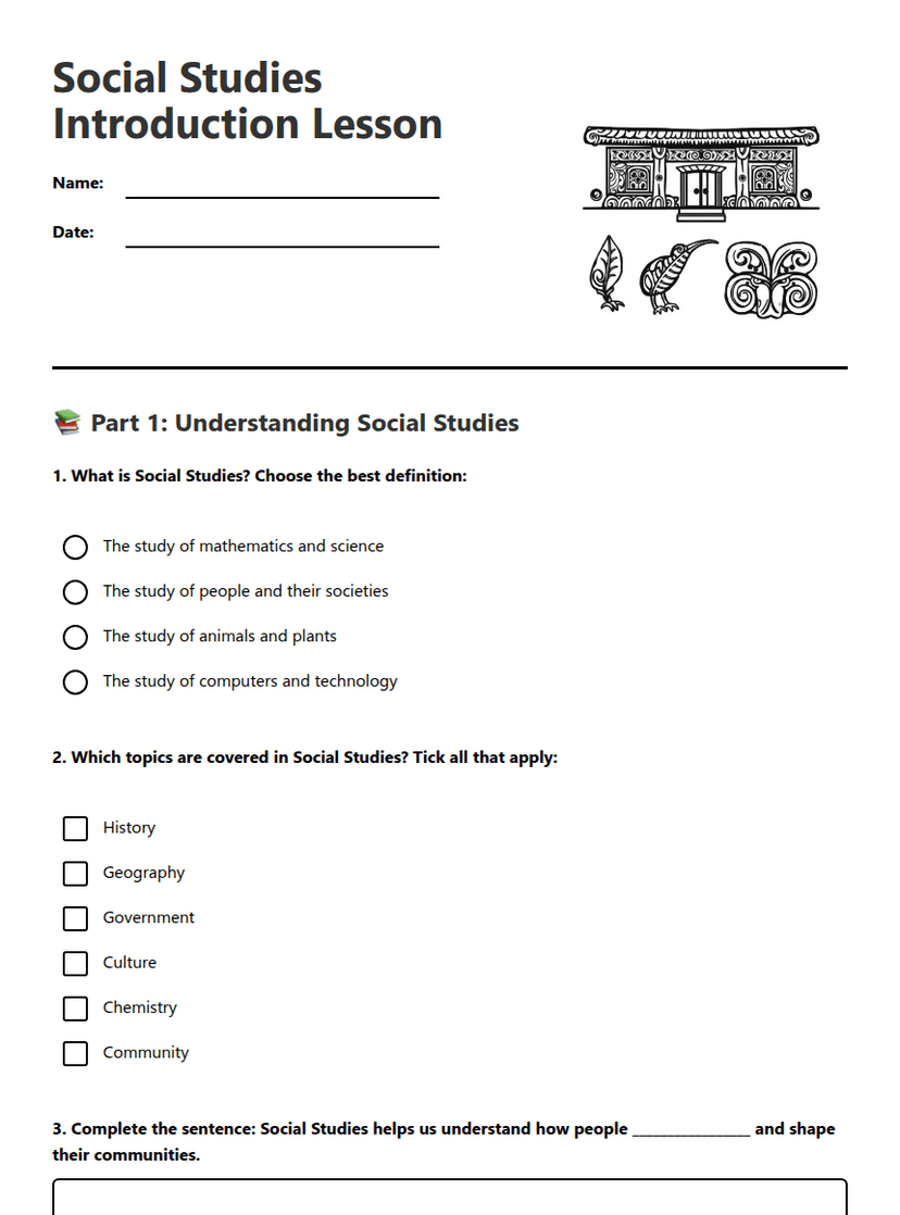 Social Studies Introduction Lesson