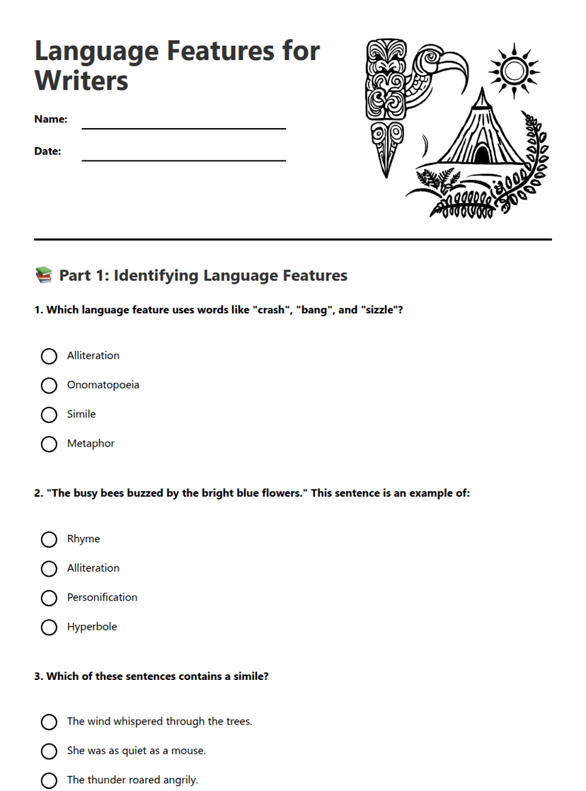 Language Features for Writers