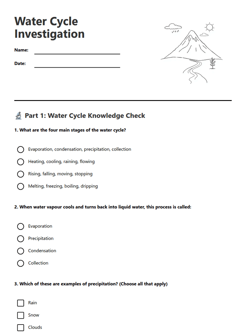 Water Cycle Investigation