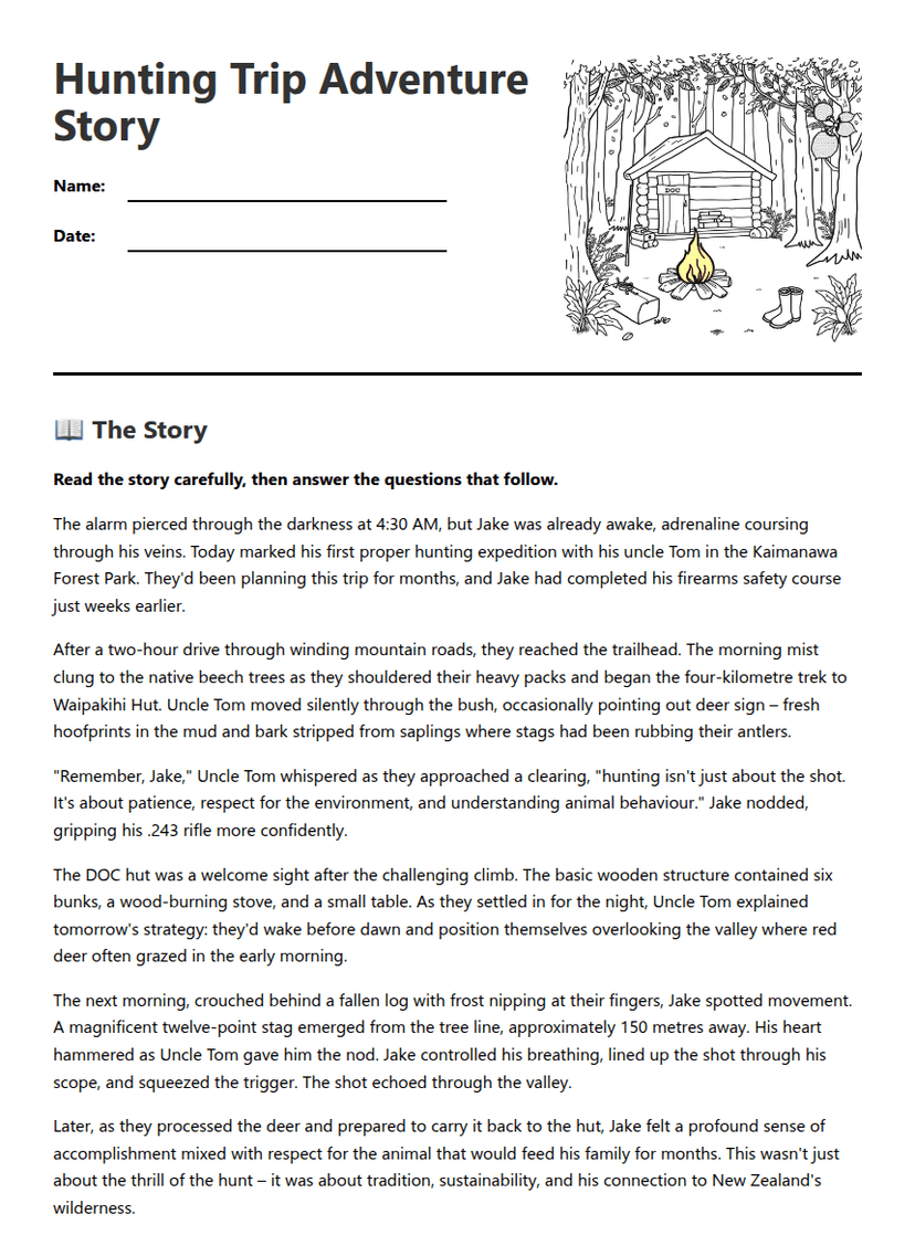 Hunting Trip Adventure Story