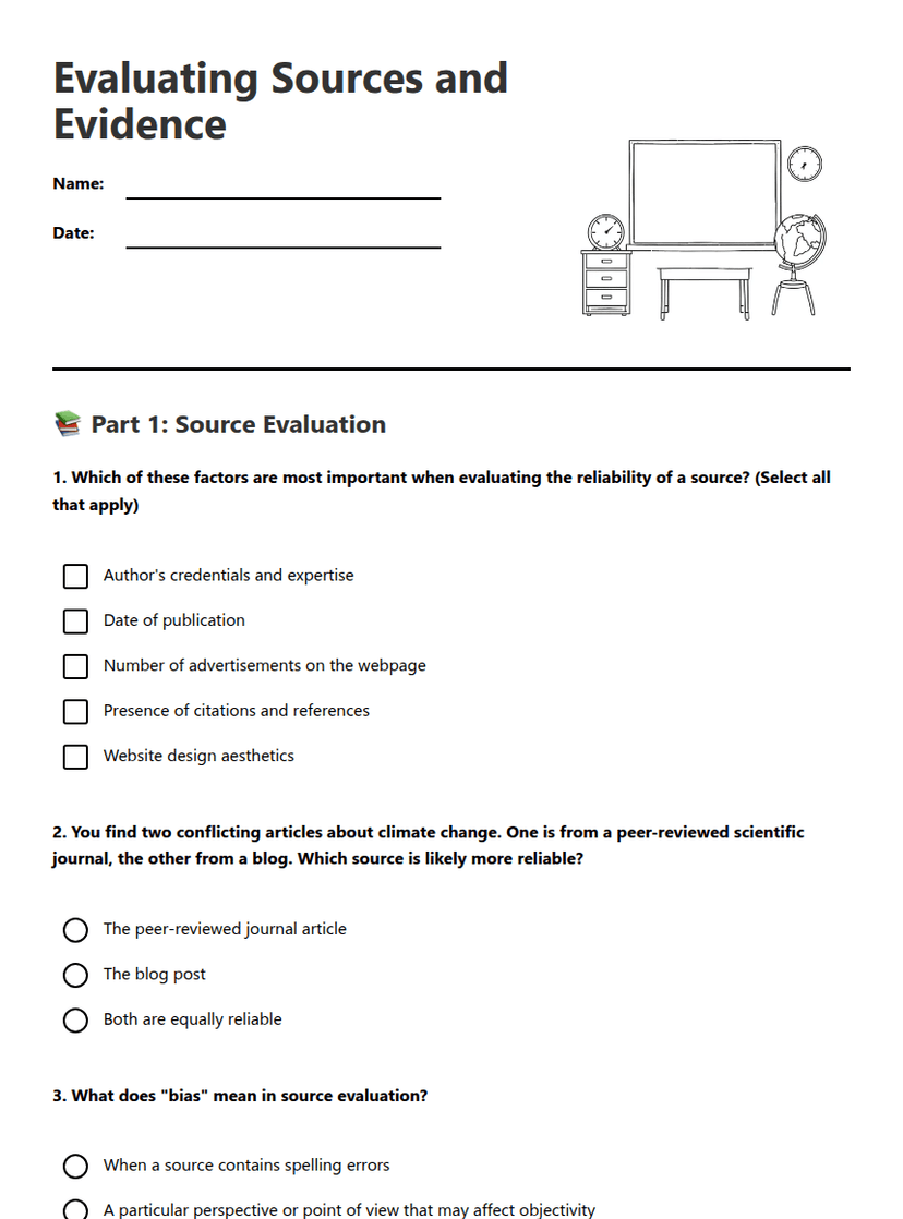 Evaluating Sources and Evidence