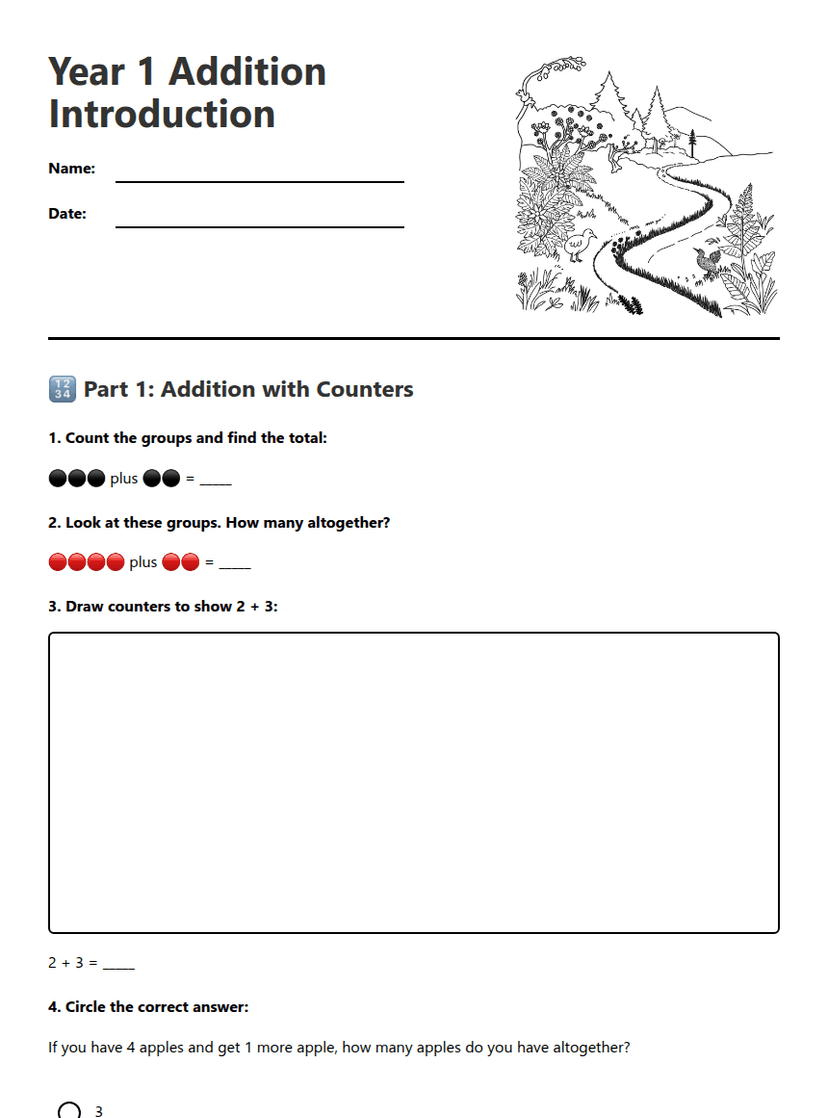 Year 1 Addition Introduction