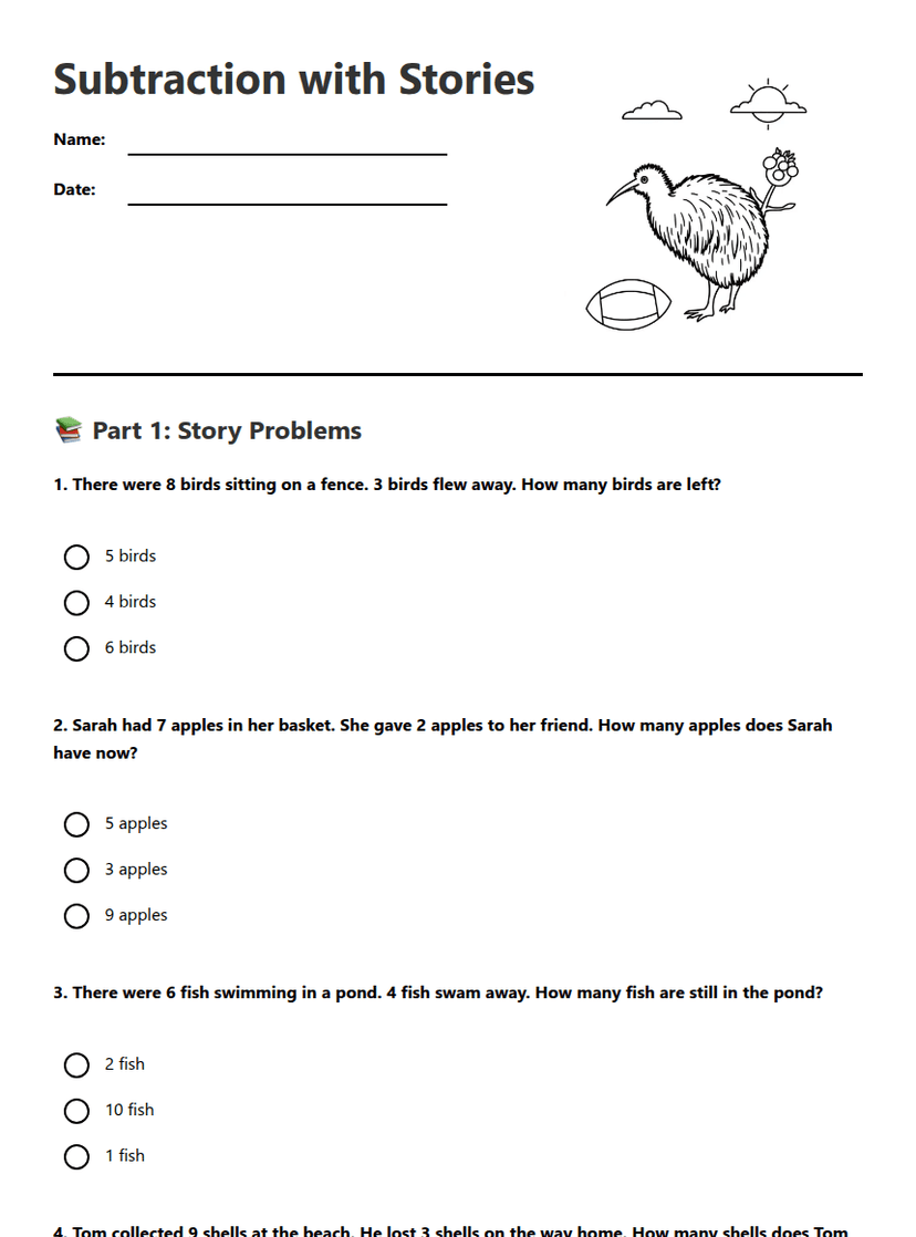 Subtraction with Stories
