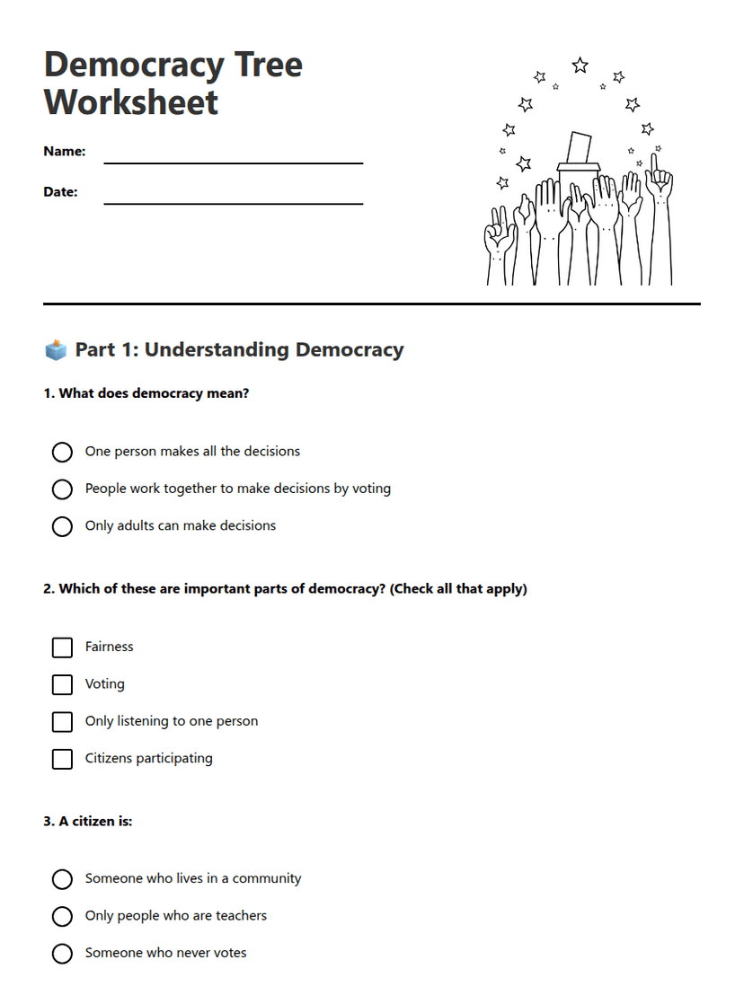 Democracy Tree Worksheet
