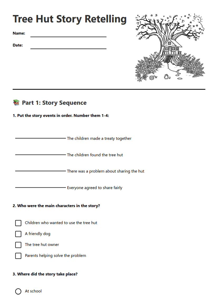 Tree Hut Story Retelling