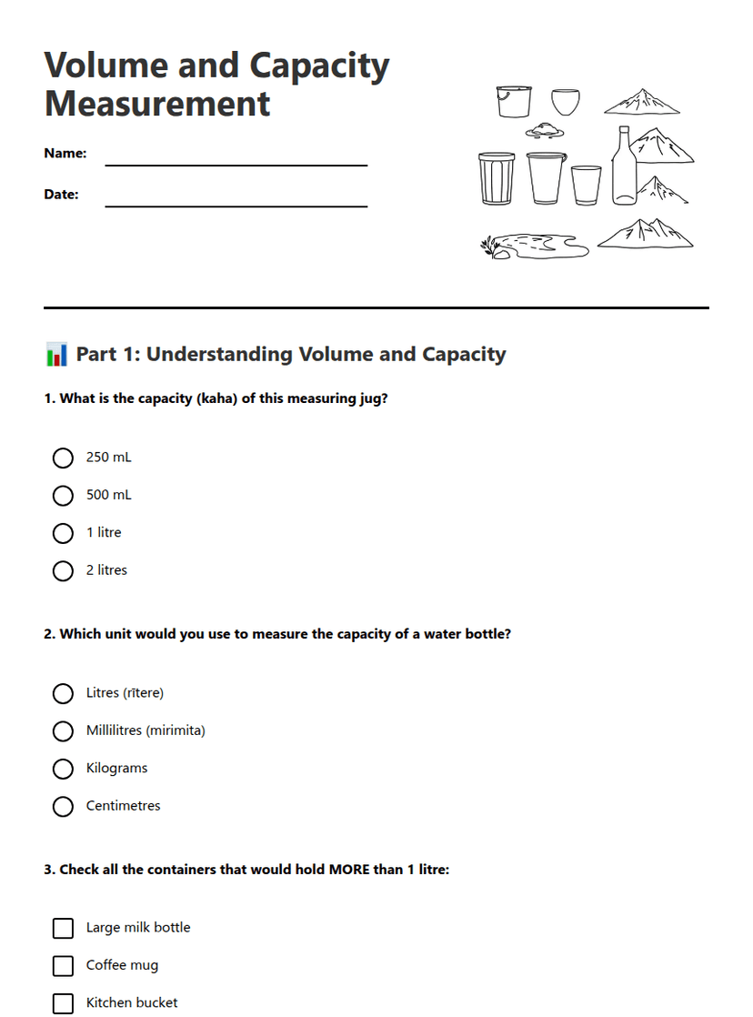 Volume and Capacity Measurement