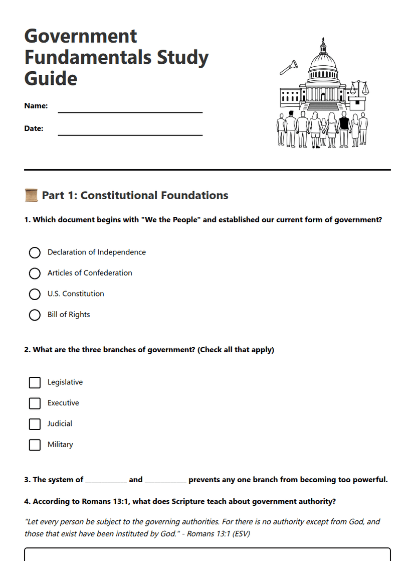 Government Fundamentals Study Guide